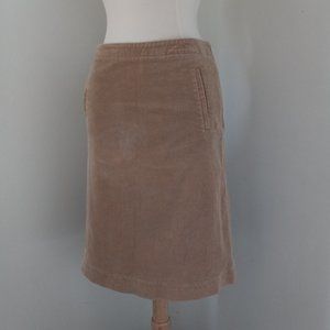 J. CREW Stretch Cotton Corduroy Skirt Sz 6: Tan / Camel / Beige